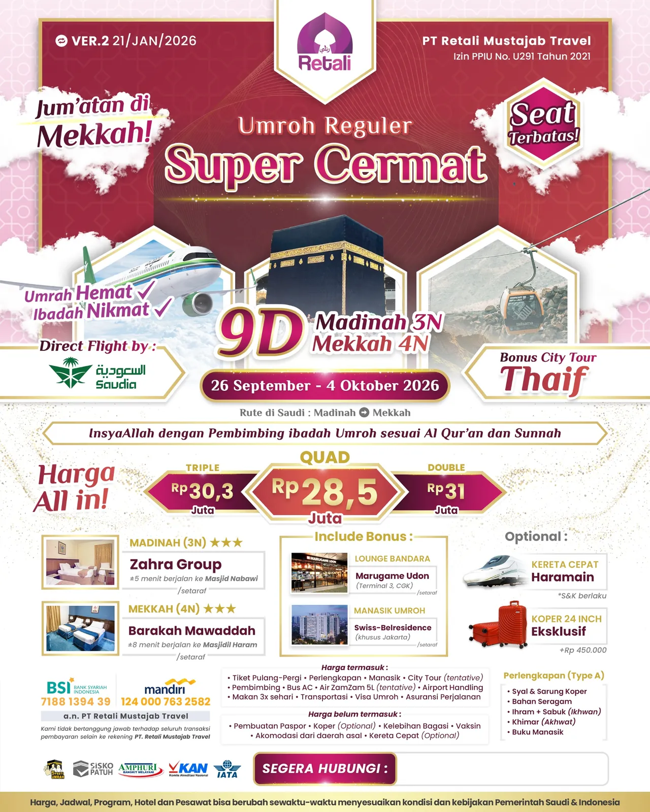 Umrah Reguler Super Cermat