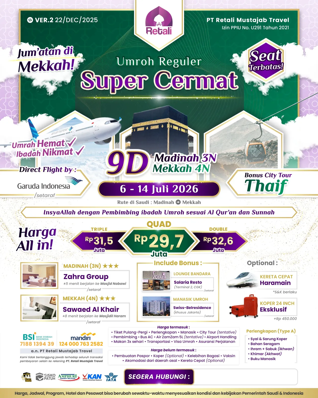 Umrah Reguler Super Cermat
